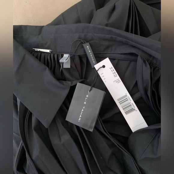 Elie Tahari Pleated Fit & Flare Belted Halter Midi-Dress - Picture 16 of 16